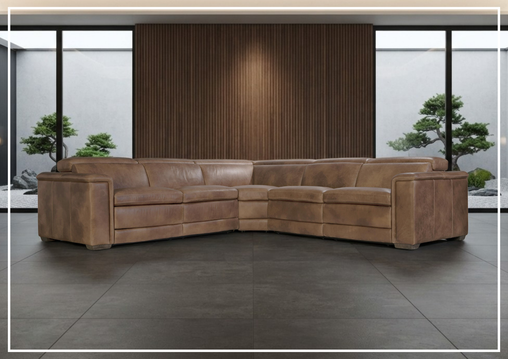 Lioni Leather Power Motion Sectional | Power Footrest | USB Port | Bernhardt-Jennihome