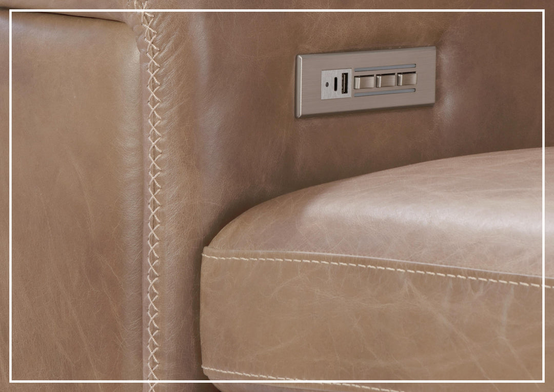 Lioni Leather Power Motion Sectional | Power Footrest | USB Port | Bernhardt-Jennihome