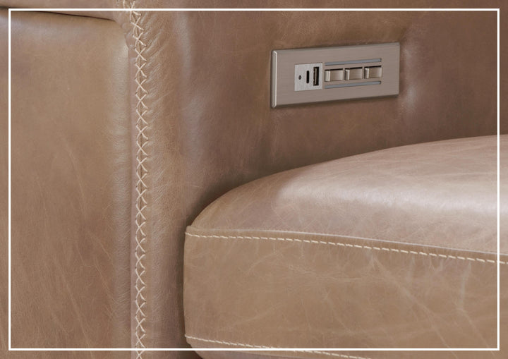 Lioni Leather Power Motion Sectional | Power Footrest | USB Port | Bernhardt-Jennihome