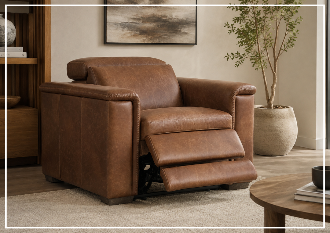 Lioni Leather Power Reclining Chair With USB Port | Bernhardt