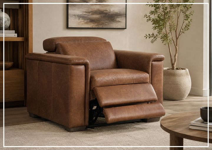 Lioni Leather Power Reclining Chair With USB Port | Bernhardt