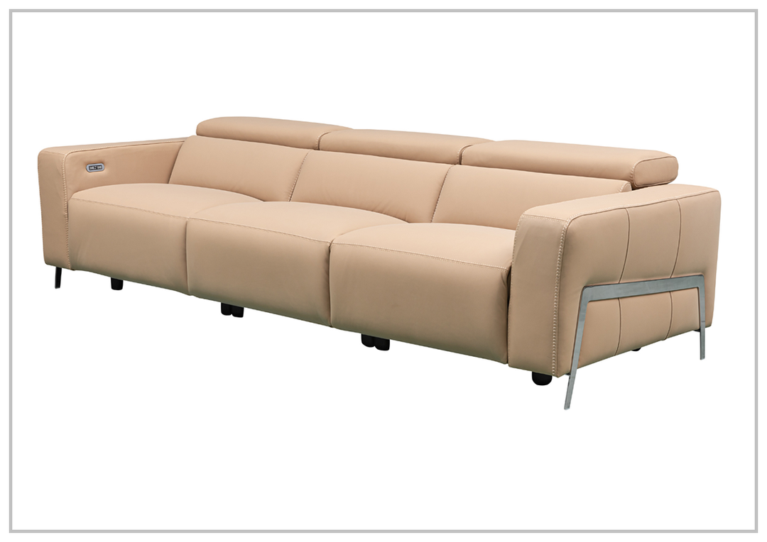 Luca 3-Seater Power Reclining Sofa in Camel with Adjustable Headrest and Footrest - jennihome