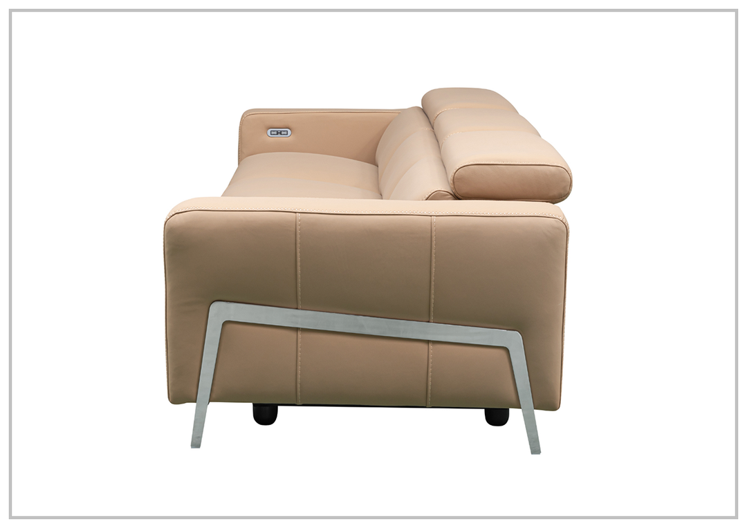 Luca 3-Seater Power Reclining Sofa in Camel with Adjustable Headrest and Footrest - jennihome