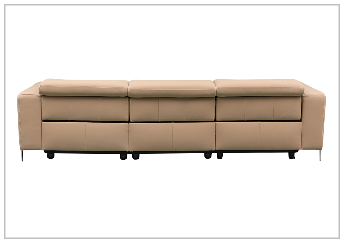 Gio Italia Luca 3-Seater Power Reclining Sofa in Camel with Adjustable Headrest and Footrest