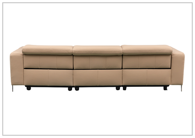 Gio Italia Luca 3-Seater Power Reclining Sofa in Camel with Adjustable Headrest and Footrest