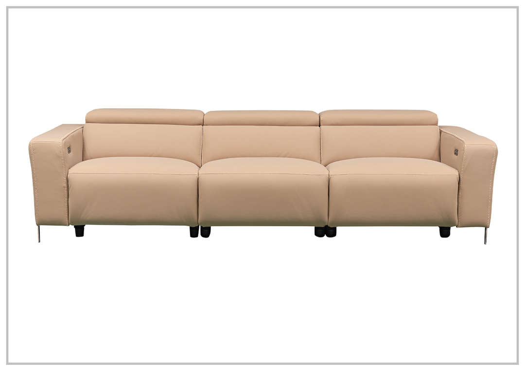 Klaussner Luca 3-Seater Power Reclining Sofa in Camel with Adjustable Headrest and Footrest