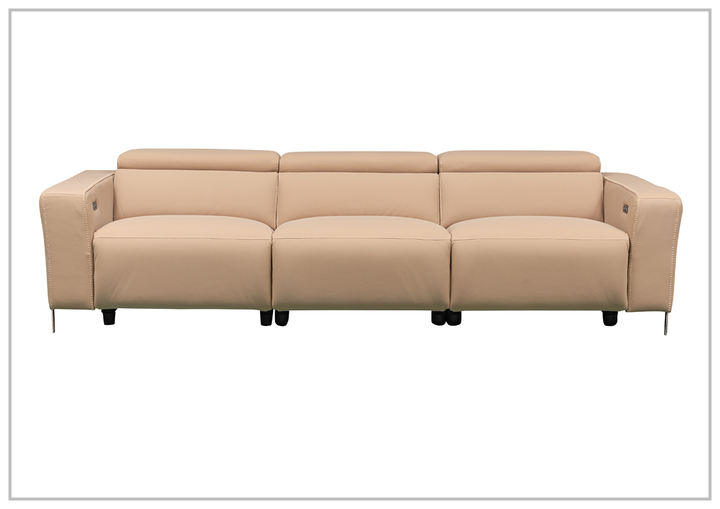 Klaussner Luca 3-Seater Power Reclining Sofa in Camel with Adjustable Headrest and Footrest