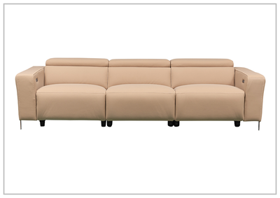 Gio Italia Luca 3-Seater Power Reclining Sofa in Camel with Adjustable Headrest and Footrest