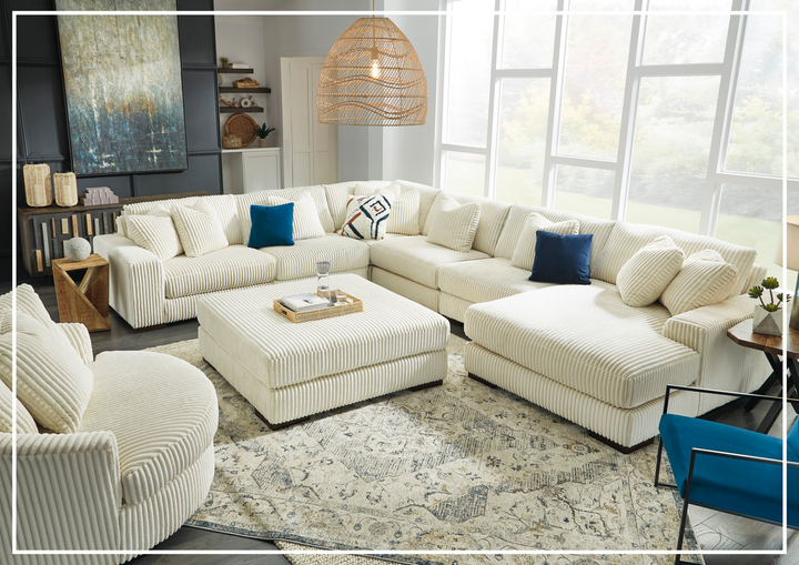 Gio Italia Lunox 6-Piece Fabric Sectional Sofa With Chaise-Jennihome