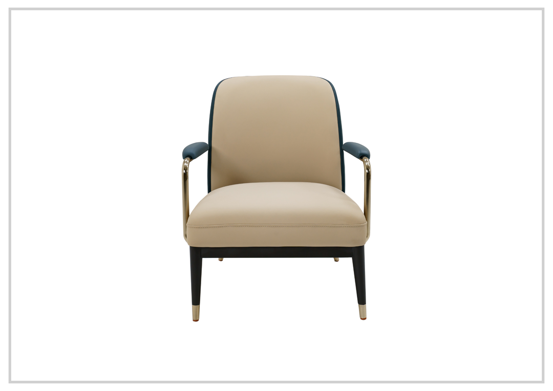 Lusoria Leisure Leather Chair | In Champagne Gold | Klaussner