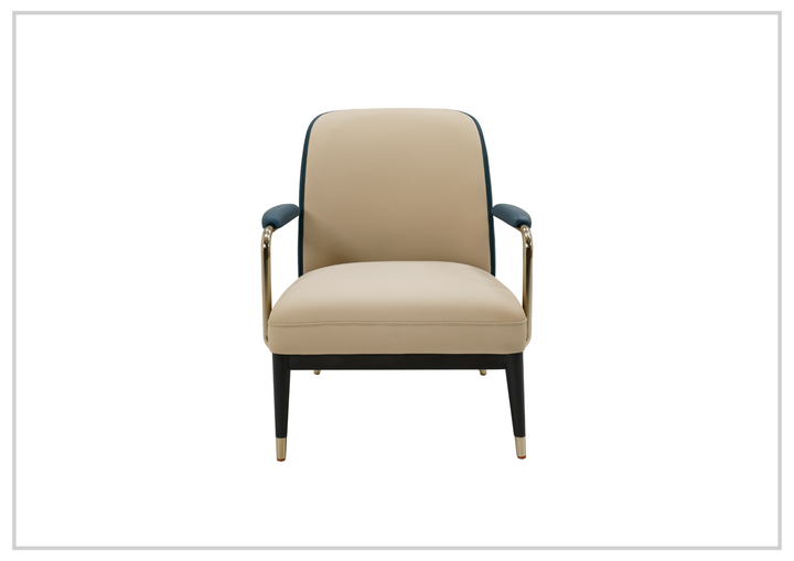 Lusoria Leisure Leather Chair | In Champagne Gold | Klaussner