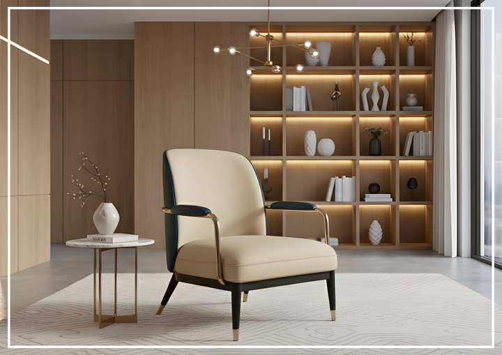 Lusoria Leisure Leather Chair | In Champagne Gold | Klaussner