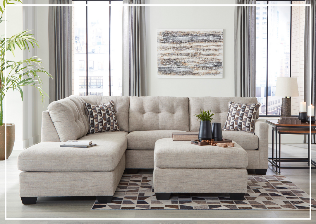 Gio Italia Mellis 2-Piece Fabric Sectional Sofa With Chaise-Jennihome