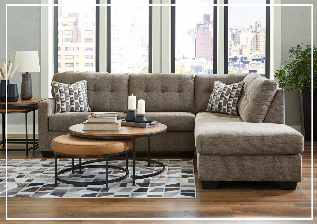 Gio Italia Mellis 2-Piece Fabric Sectional Sofa With Chaise-Jennihome