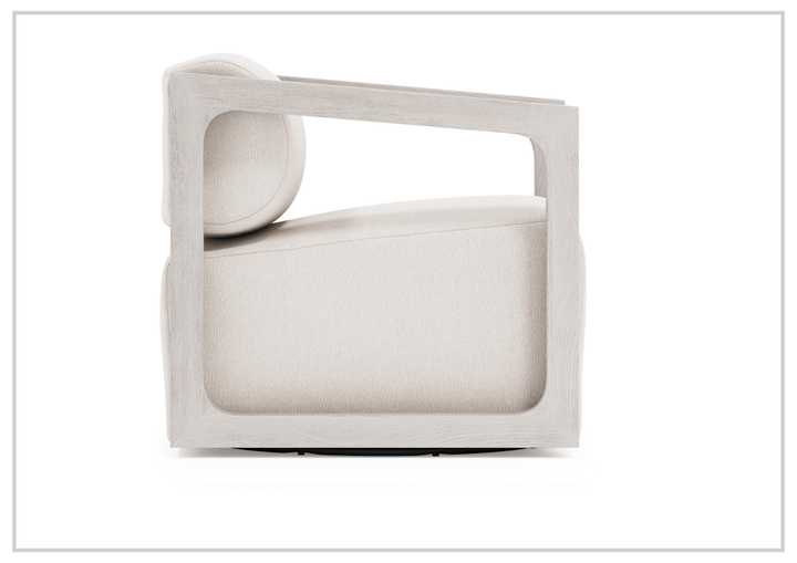 Mica Fabric Swivel Chair | Asymmetrical Square Frame | Bernhardt-Jennihome