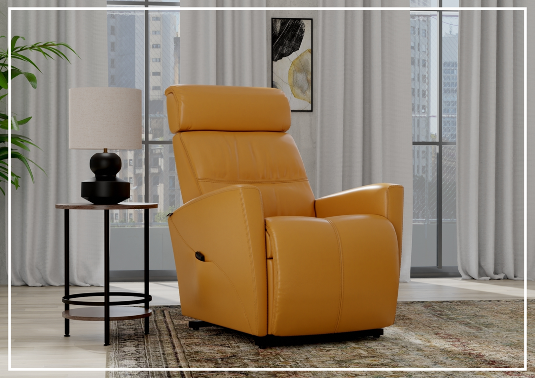 Milan Leather Lift Recliner Chair | Motorized Headrest | Fjords