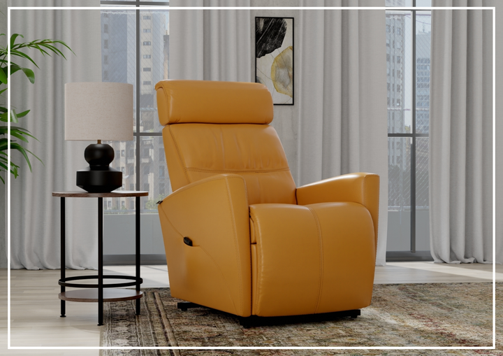 Milan Leather Lift Recliner Chair | Motorized Headrest | Fjords