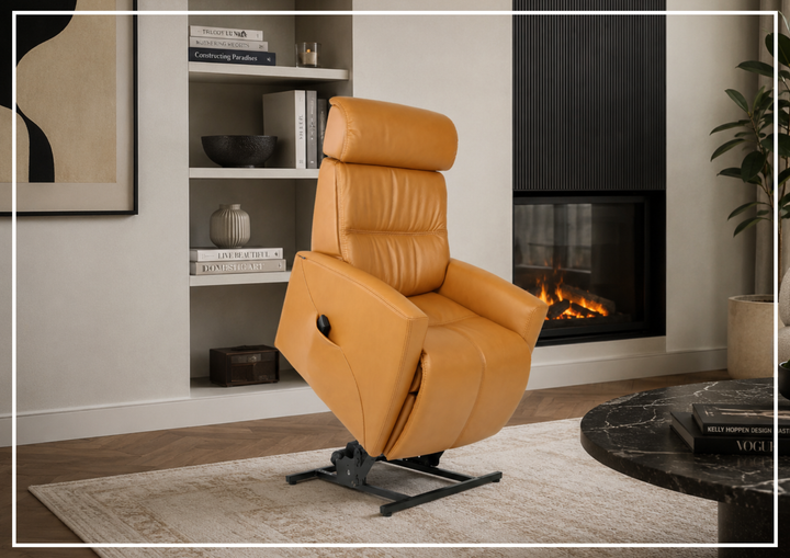 Milan Leather Lift Recliner Chair | Motorized Headrest | Fjords