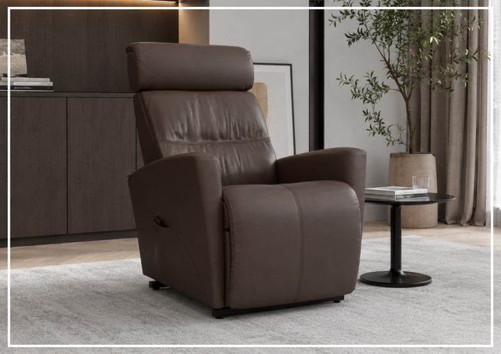 Milan Leather Lift Recliner Chair | Motorized Headrest | Fjords