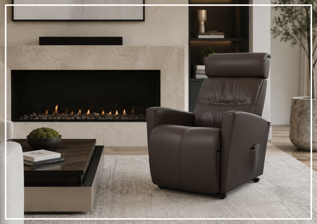Milan Leather Lift Recliner Chair | Motorized Headrest | Fjords