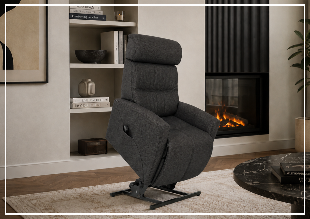 Milan Leather Lift Recliner Chair | Motorized Headrest | Fjords
