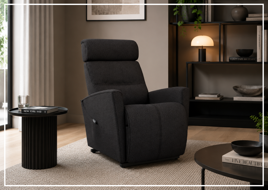 Milan Leather Lift Recliner Chair | Motorized Headrest | Fjords