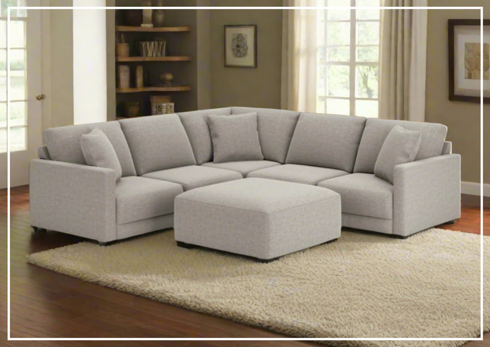 Gio Italia Katiny Modular Sectional in Shadow Gray, L-Shaped Design-Jennihome