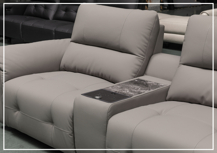 Montaro Sofa | Double Power Reclining | 2 Consoles | Klaussner