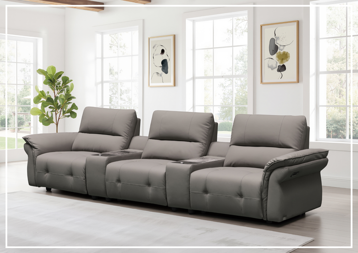 Montaro Sofa | Double Power Reclining | 2 Consoles | Klaussner