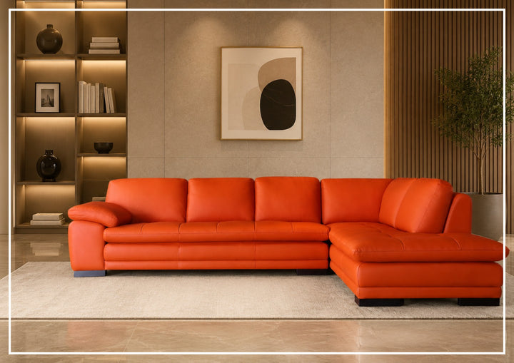 Gio Italia Vierra 4-Seater Premium Leather  L-shaped Sectional Sofa