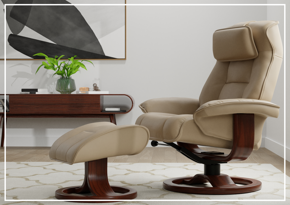 Mustang R Leather Recliner Chair | Foot Stool | Fjords - Jennihome