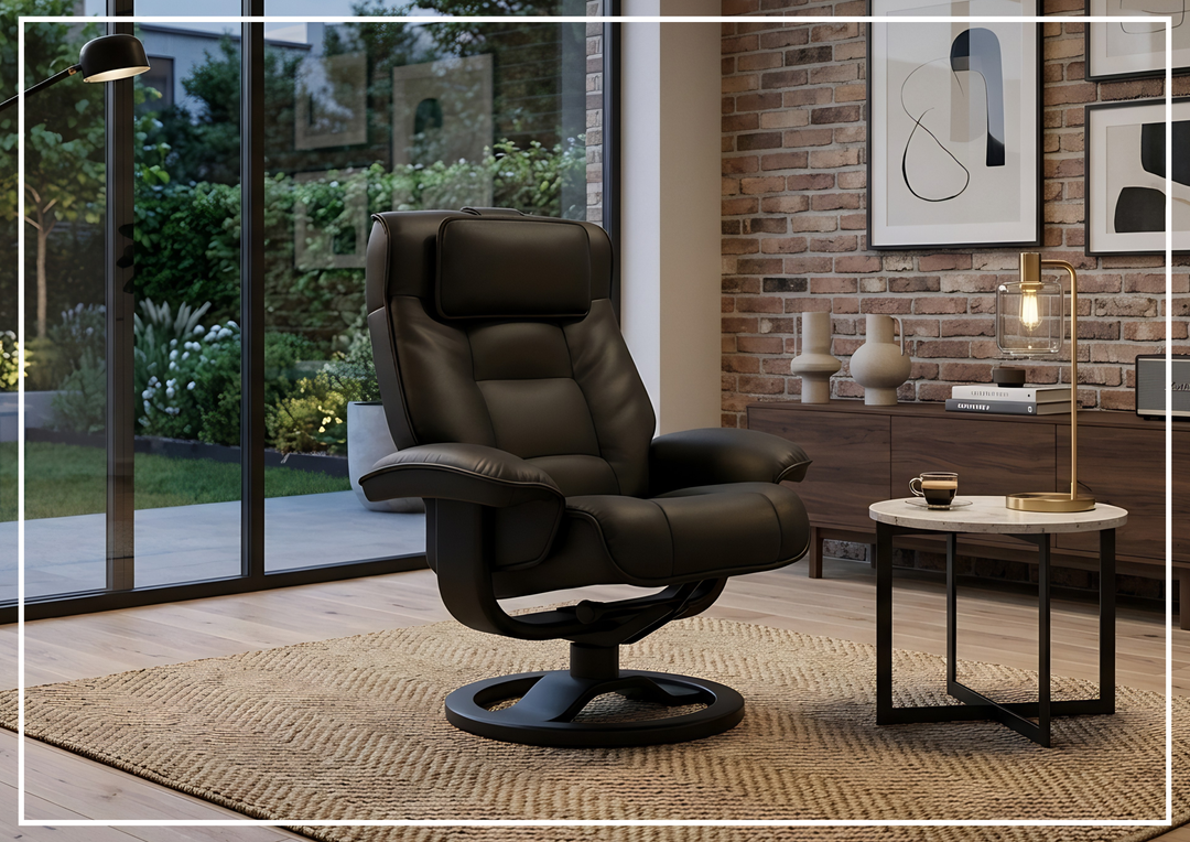Mustang R Leather Recliner Chair | Foot Stool | Fjords - Jennihome