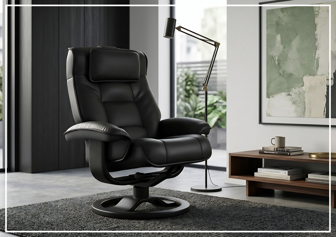 Mustang R Leather Recliner Chair | Foot Stool | Fjords - Jennihome