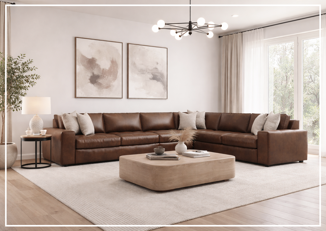 Nest Leather Sectional Sofa | L-Shape | Throw Pillow | Bernhardt - Jennihome