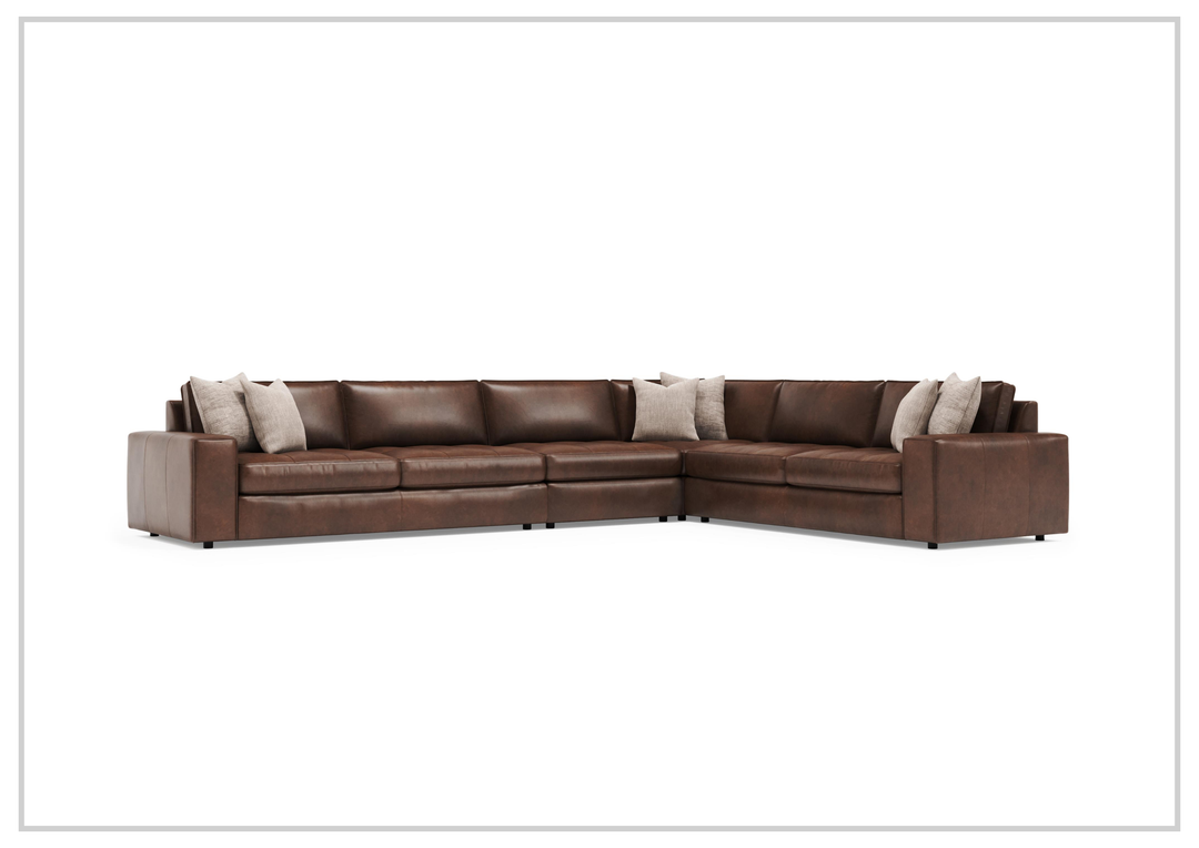Nest Leather Sectional Sofa | L-Shape | Throw Pillow | Bernhardt - Jennihome