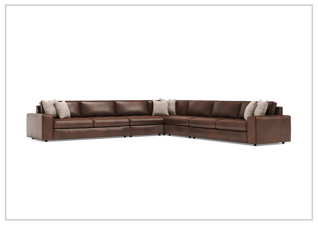 Nest Leather Sectional Sofa | L-Shape | Throw Pillow | Bernhardt - Jennihome