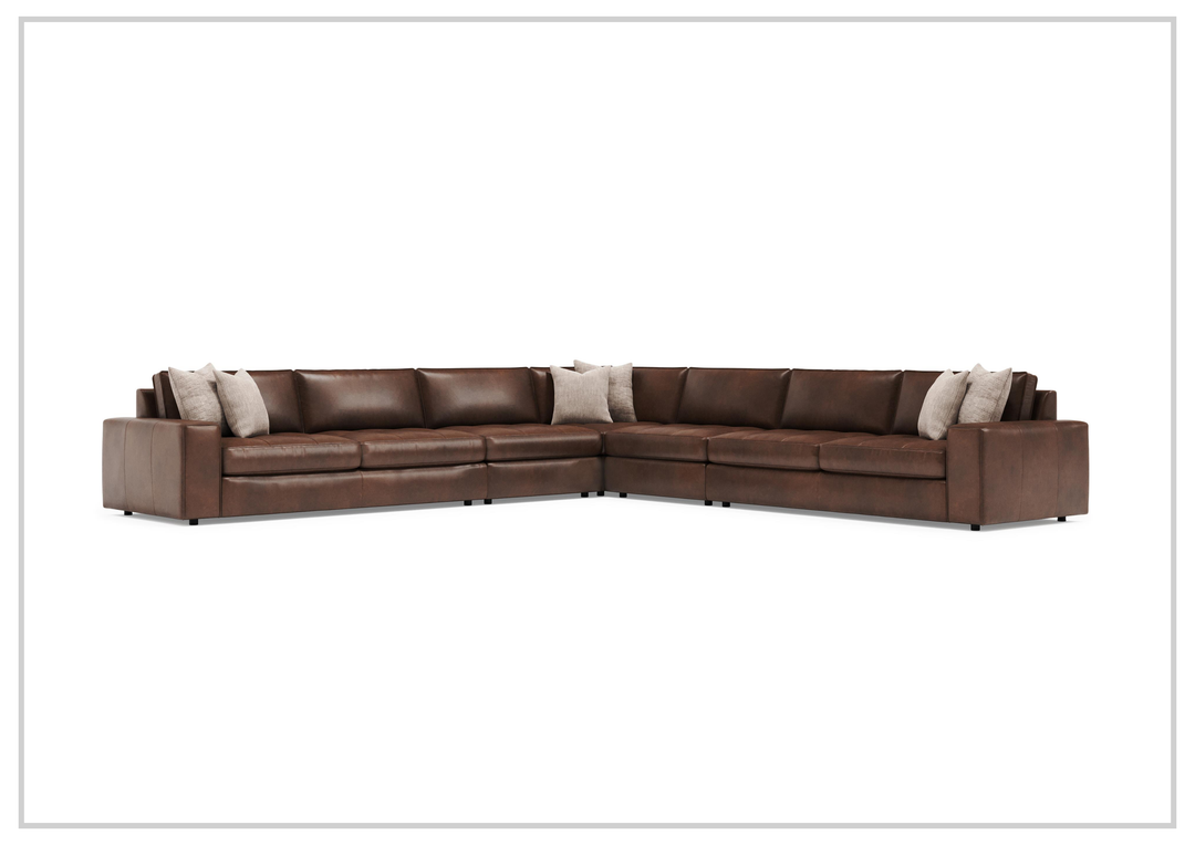 Nest Leather Sectional Sofa | L-Shape | Throw Pillow | Bernhardt - Jennihome