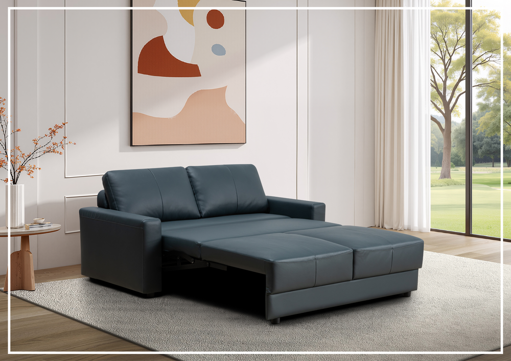 Klaussner Wigan Sleeper Sofa in Leather and Fabric Option-Jennihome