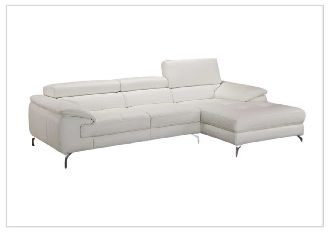 Nivone Premium Leather Sectional Sofa In White