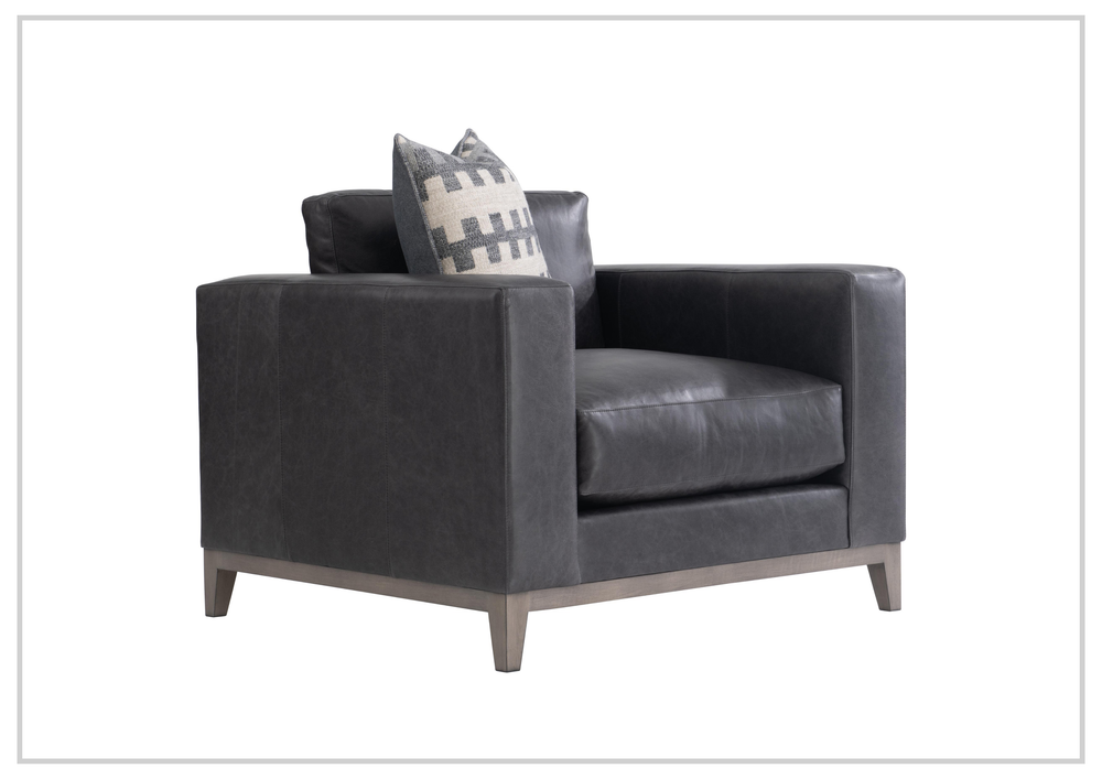 Noel Leather Chair | Oversized Track Arms | Box-Edge Pillow | Bernhardt-Jennihome