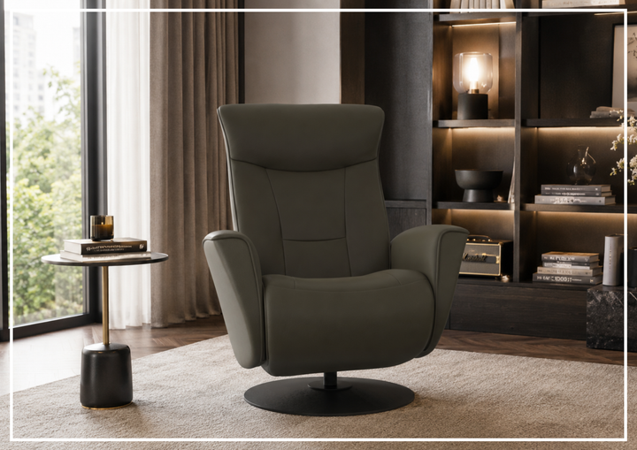 Oskar Leather Power Recliner Chair | Swivel Glider Base | Fjords - Jennihome