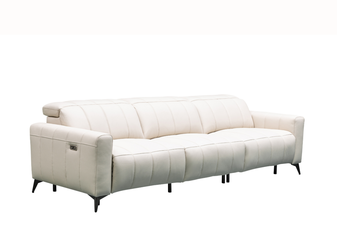 Klaussner Capri Beige Power Reclining Sofa with Power Footrest and Headrest