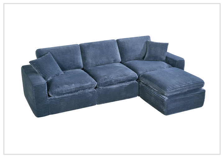 Pacira 3-Seater Sofa with Ottoman | Fabric | Track Arms | Klaussner