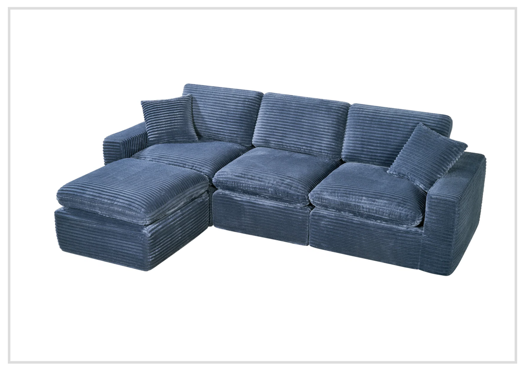 Pacira 3-Seater Sofa with Ottoman | Fabric | Track Arms | Klaussner