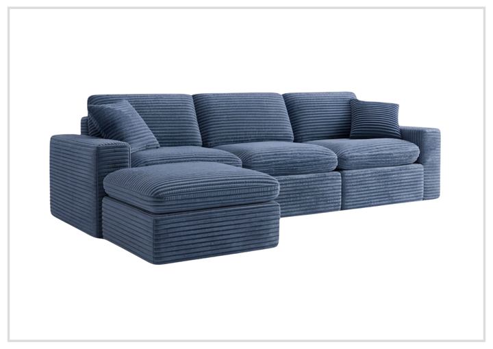 Pacira 3-Seater Sofa with Ottoman | Fabric | Track Arms | Klaussner
