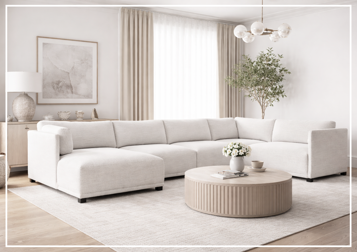 Parker Fabric Sectional With Chaise | Box-Edge Pillows | Bernhardt - Jennihome