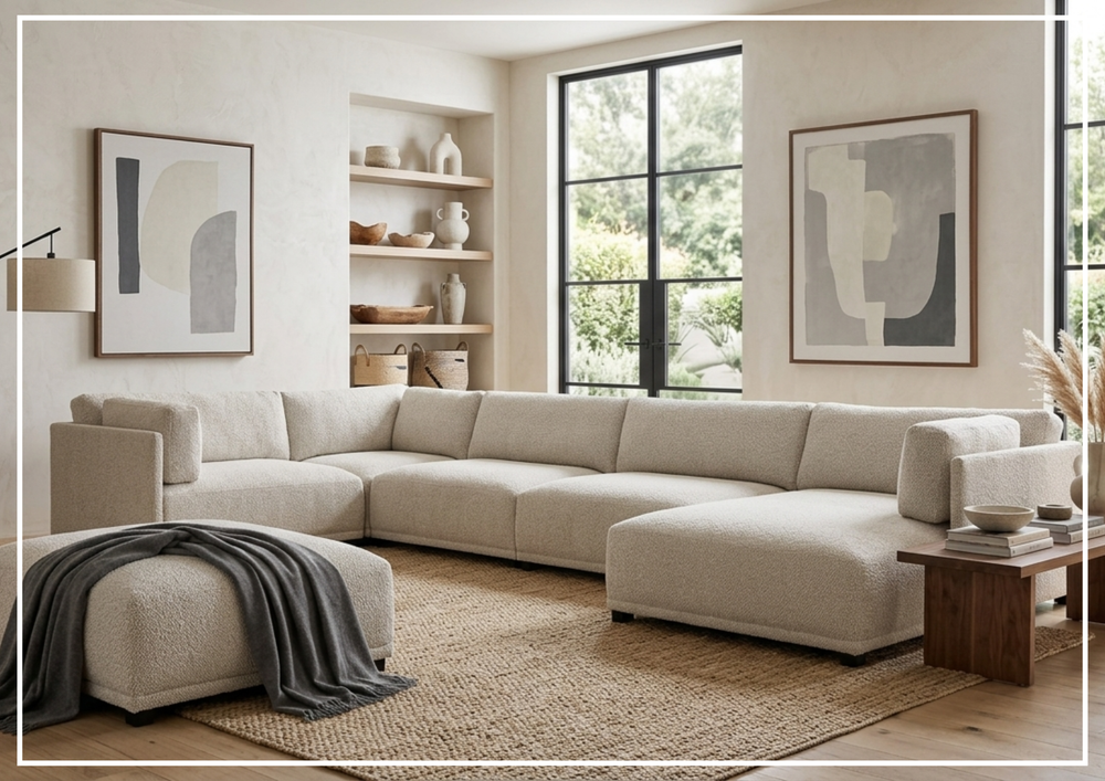 Parker Fabric Sectional With Chaise | Box-Edge Pillows | Bernhardt - Jennihome