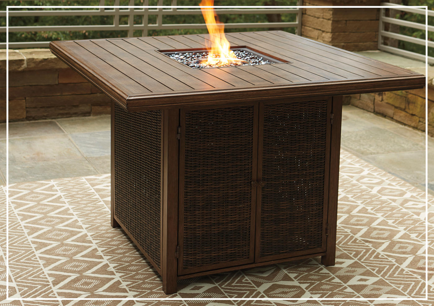 Gio Italia Parquessa Outdoor Fire Pit Bar Table