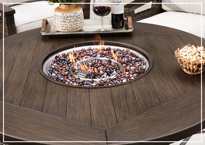 Gio Italia Parquessa Outdoor Fire Pit Round Table