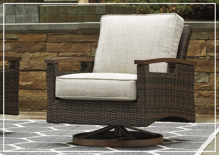 Gio Italia Parquessa Outdoor Swivel Lounge Chair with Nuvella® Cushion (Set of 2)